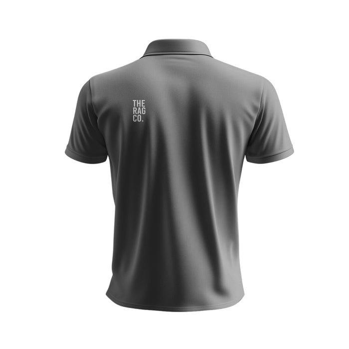 TRC Polo Rogue Grey Back view on a white background.