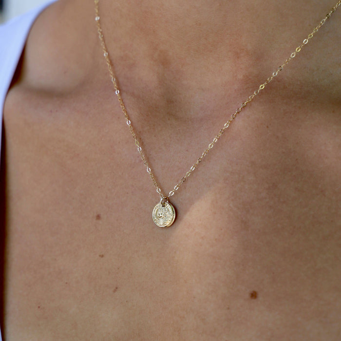 CN134G Gold Necklace-Petite Coin