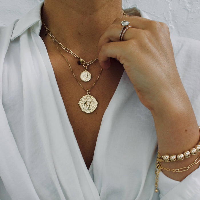 CN1356 Gold Necklace-Lora Coin