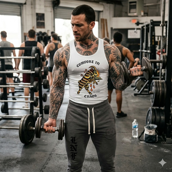 COMFORT IN CHAOS slim fit muscle tank