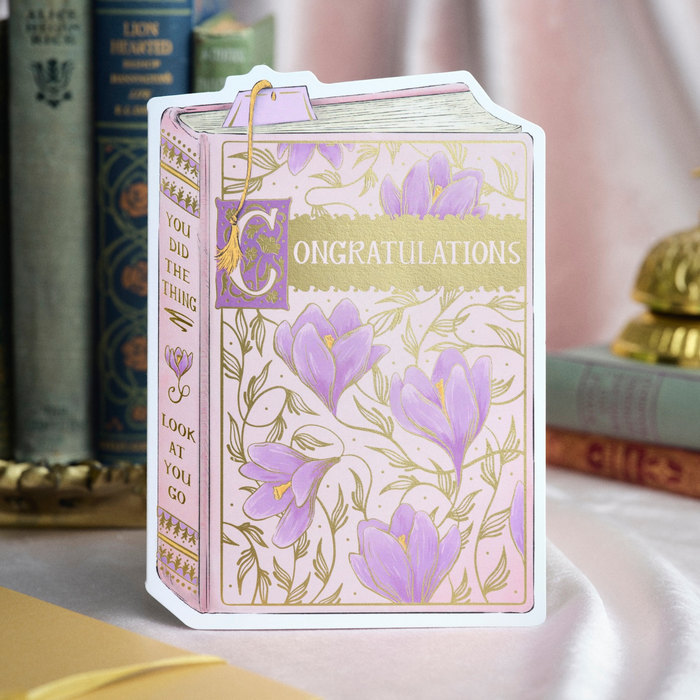 Congratulations Book Cover Diecut Card