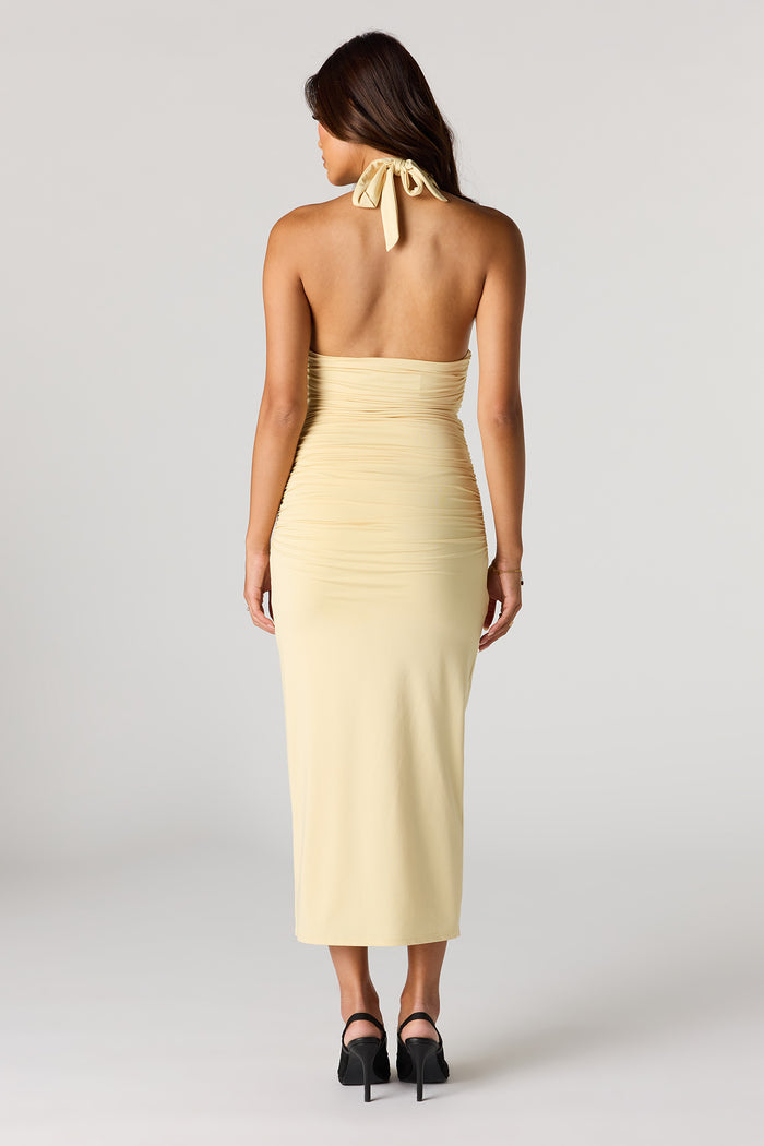 Contour Plunge Halter Midi Dress