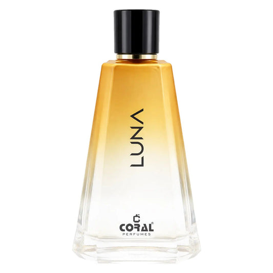 Unisex Coral Luna EDP perfume bottle in 100ml with a sleek design, showcasing the Bin Kamal Perfumes fragrance.