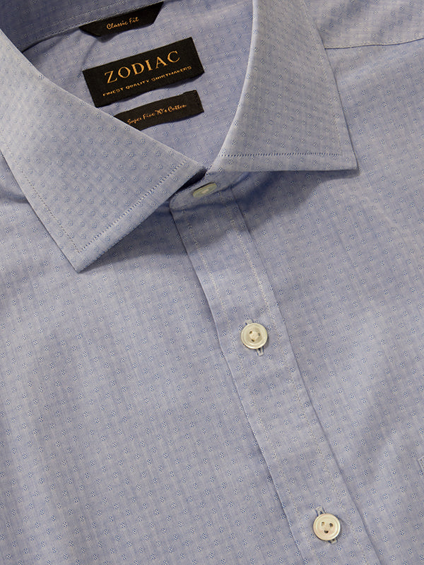 Cricoli Blue Solid Full Sleeve Single Cuff Classic Fit Classic Formal Super Fine Cotton Shirt
