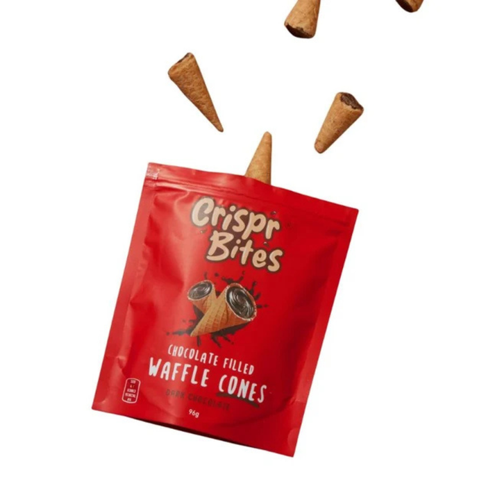 Crispr Bites Dark Chocolate Filled Waffle Cones 96g