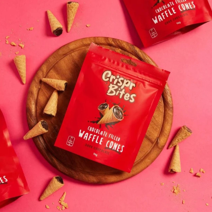 Crispr Bites Dark Chocolate Filled Waffle Cones 96g