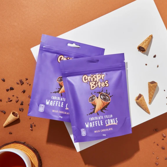 Crispr Bites Milk Chocolate Filled Waffle Cones 96g