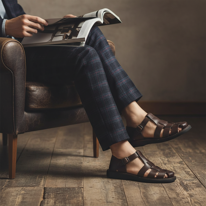 Daniel - Leather Fisherman Sport Sandal | Brown