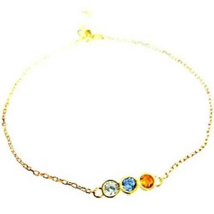 December birthstone bracelet in gold-plated sterling silver with citrine, blue topaz and lab-created diamond