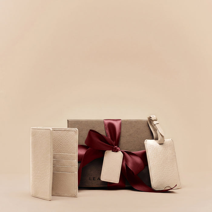 Deluxe Passport Cover + Luggage Tag Set Sand