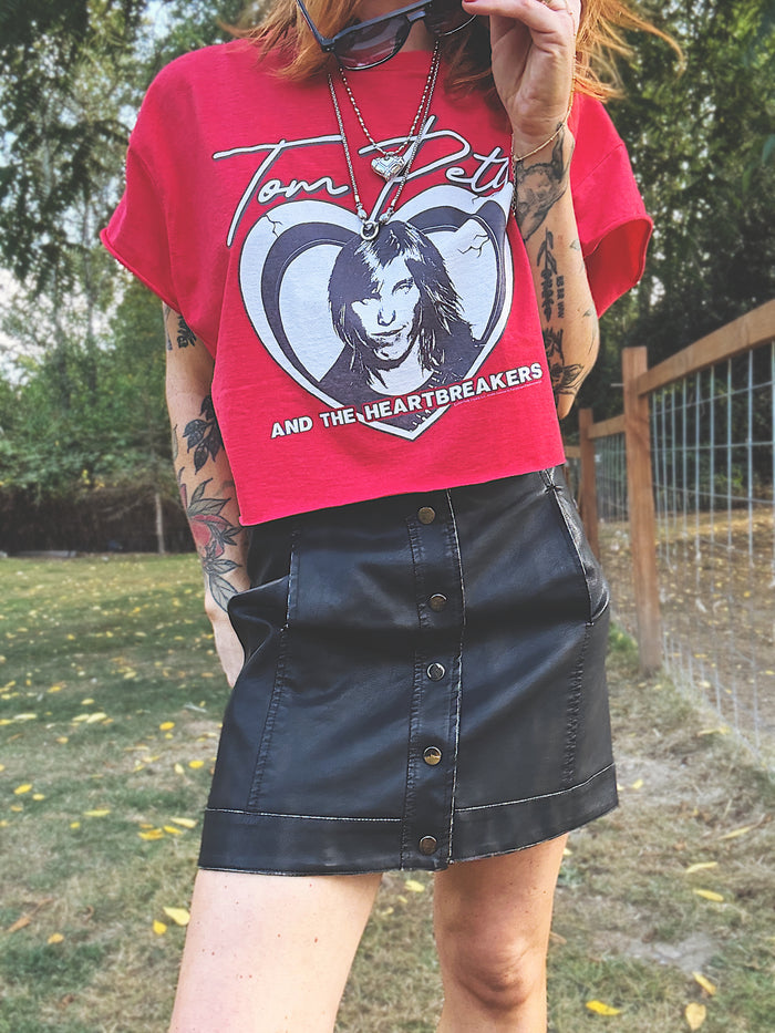 Dirty Deeds Faux Leather Mini Skirt