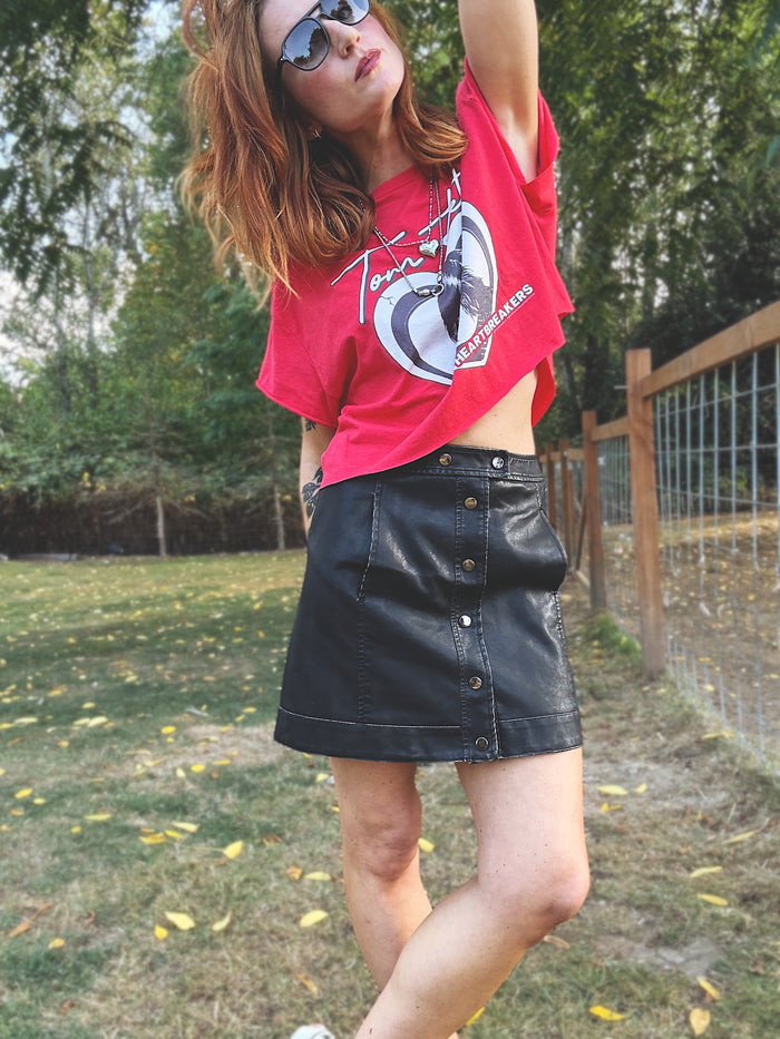 Dirty Deeds Faux Leather Mini Skirt
