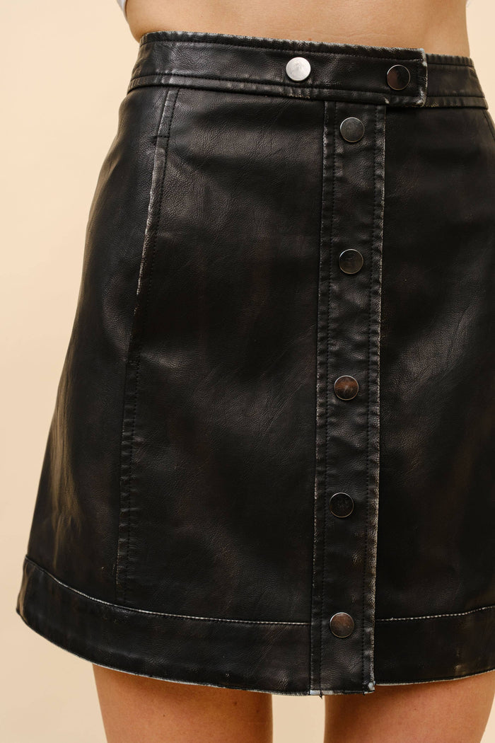 Dirty Deeds Faux Leather Mini Skirt