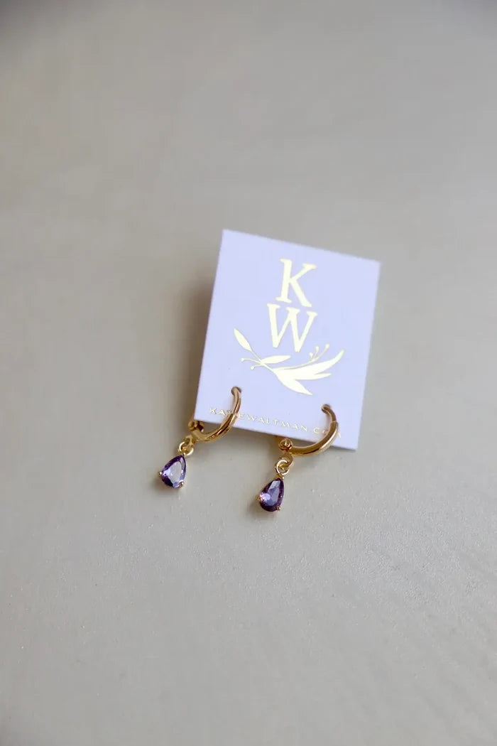 DISCONTINUED E1590 Gold Earrings-Birthstone Teardrop