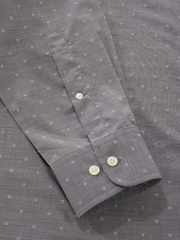 Dorzano Dark Grey Solid Full Sleeve Single Cuff Classic Fit Semi Formal Super Fine Cotton Shirt