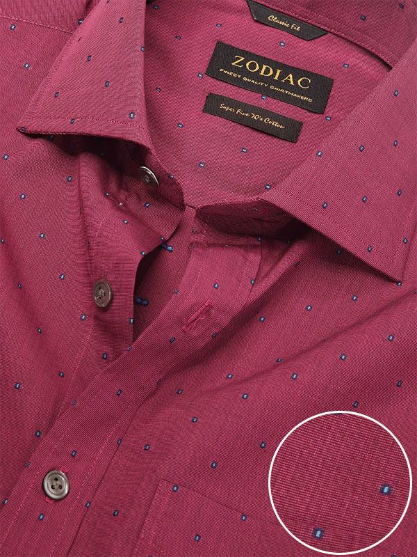 Dorzano Wine Solid Full Sleeve Single Cuff Classic Fit Semi Formal Super Fine Cotton Shirt