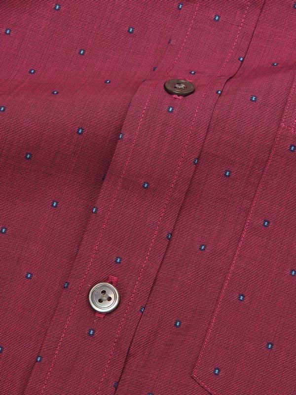 Dorzano Wine Solid Full Sleeve Single Cuff Classic Fit Semi Formal Super Fine Cotton Shirt