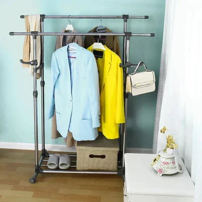 Double Pole clothes Rack
