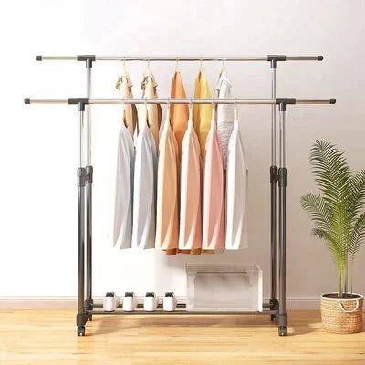 Double Pole clothes Rack