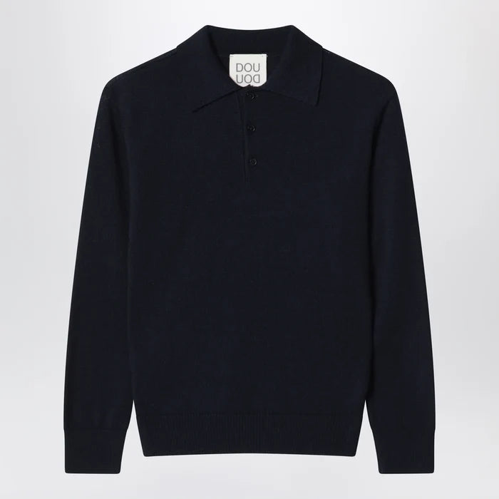 Douuod - Blue wool polo shirt Brand 4Y