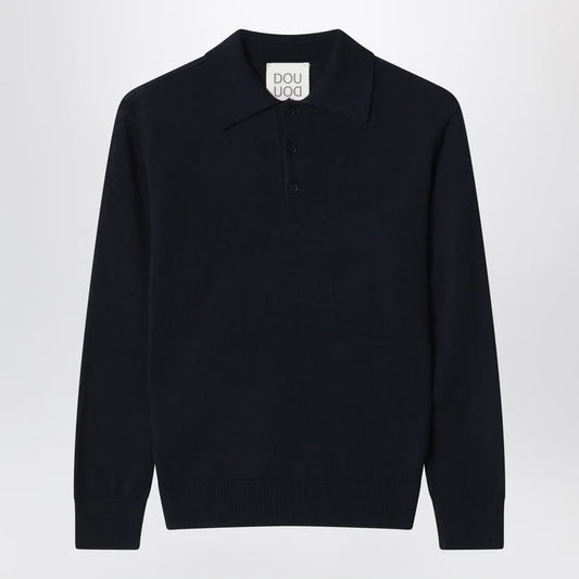 Douuod - Blue wool polo shirt Brand 4Y