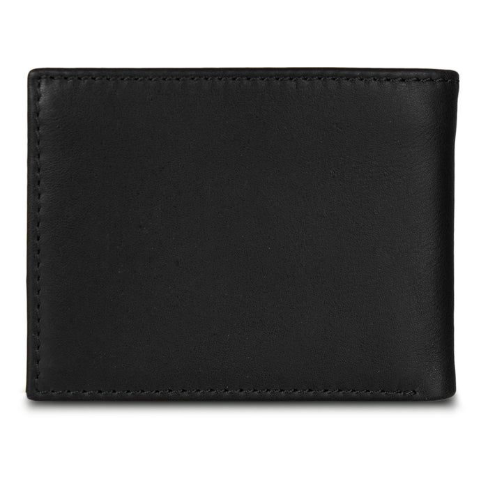 Eb Signature Logo Leather Flip Id Bifold Wallet-Black-4