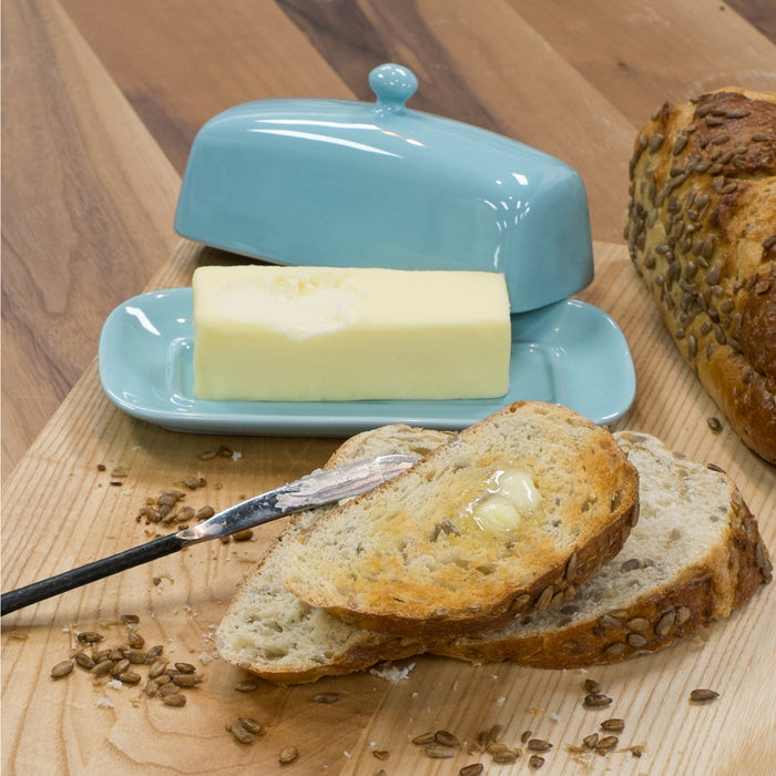Eggshell Blue Rectangular Butter Dish