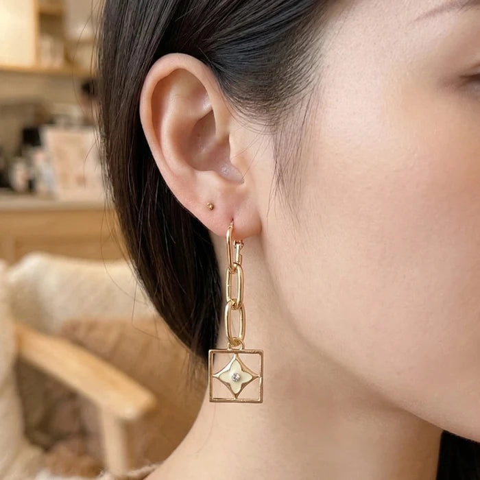 Elevate Your Style: Geometric Clover Drop Earrings (AER1713)