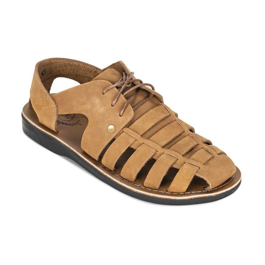 Elliot Tan Nubuck Leather Sandal - Front View