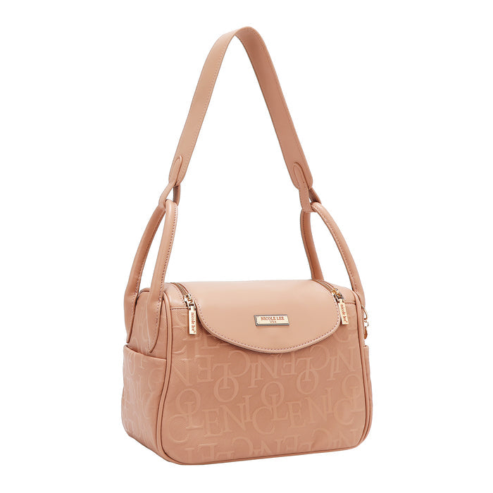 EMBOSSED ELEGANCE SHOULDER BAG