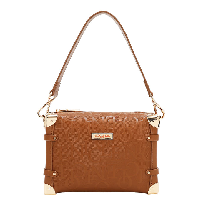 EMBOSSED ELEGANCE SQUARE SHOULDER BAG