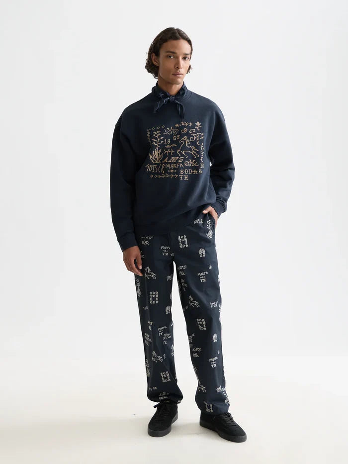 Embroidered Cotton-Blend Relaxed Straight-Fit Chino