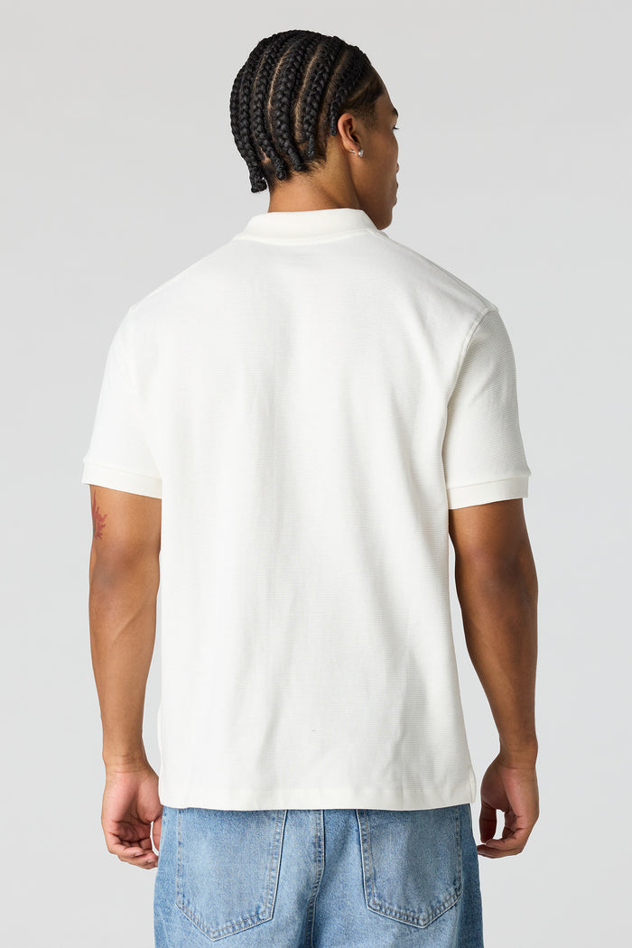 Embroidered Ribbed Polo