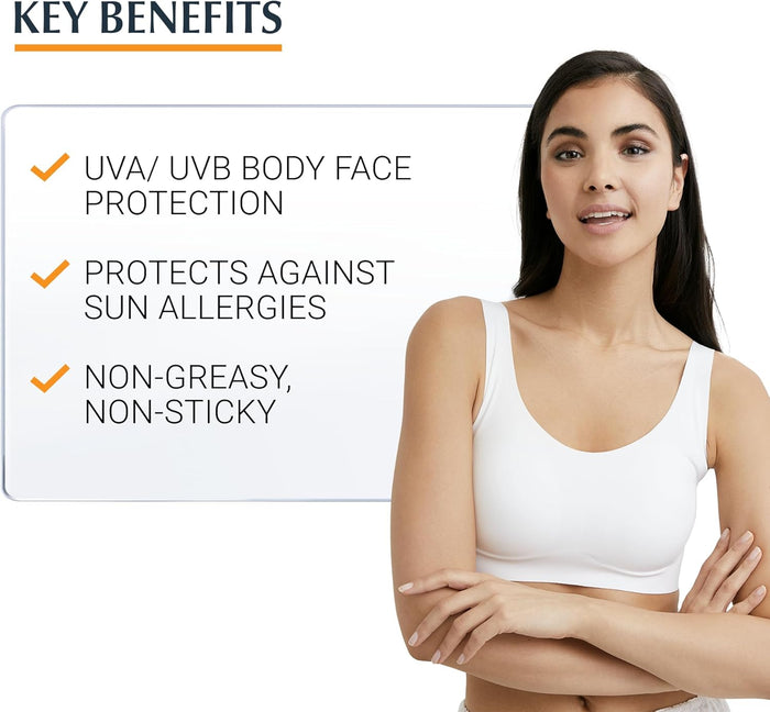 Eucerin Sun Allergy Protect SPF50+ sun cream gel for face and body, 200ml, provides high sun protection against sun allergies.