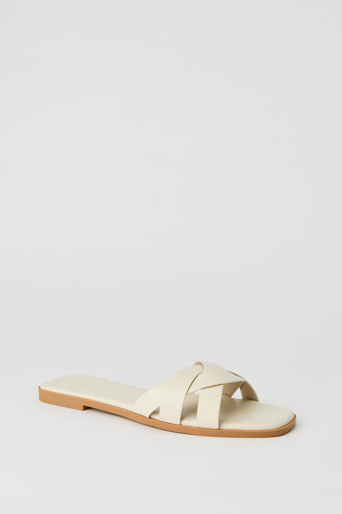 Faux Leather Braided Sandal