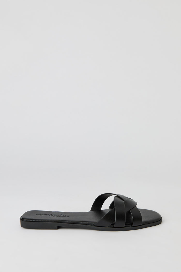 Faux Leather Braided Sandal