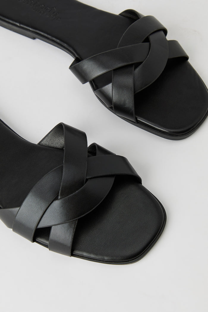 Faux Leather Braided Sandal