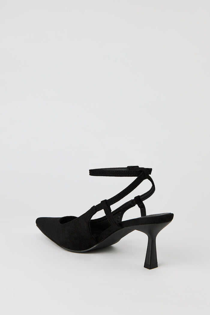 Faux Suede Slingback Kitten Heel