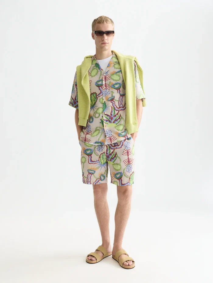 Fave Printed Tencel Relaxed-Fit Bermuda Shorts Desert Floral Infinity