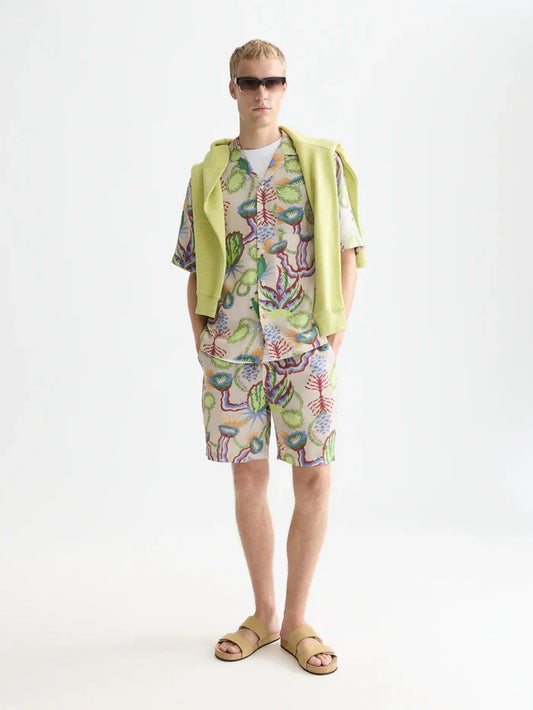 Fave Printed Tencel Relaxed-Fit Bermuda Shorts Desert Floral Infinity