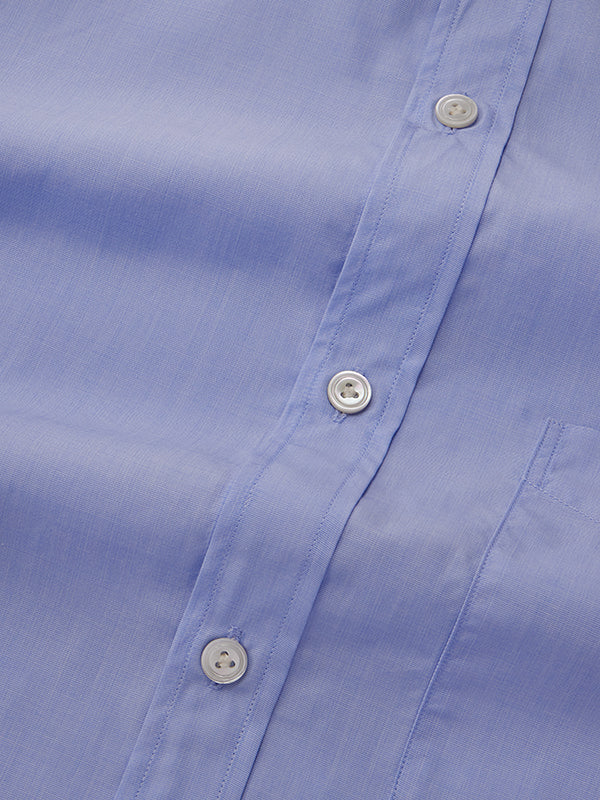 Fil A Fil Sky Solid Full Sleeve Double Cuff Classic Fit Classic Formal Cotton Shirt