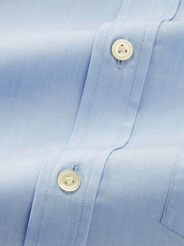 Fil A Fil Sky Solid Full Sleeve Single Cuff Classic Fit Classic Formal Cotton Shirt