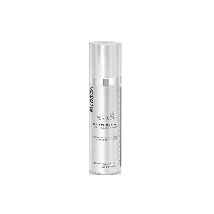 Fillmed 5HP Youth Cream by Filorga, 50ml skin care jar with smooth cream for youthful skin, displayed in a sleek container.