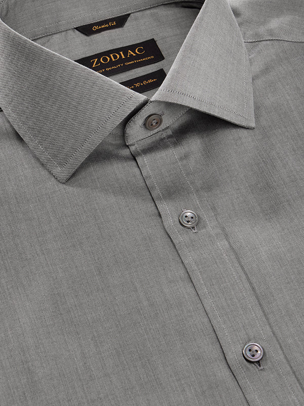 Fine Twill Dark Grey Solid Full Sleeve Single Cuff Classic Fit Classic Formal Super Fine Cotton Shirt