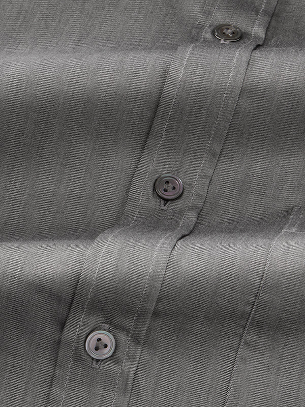 Fine Twill Dark Grey Solid Full Sleeve Single Cuff Classic Fit Classic Formal Super Fine Cotton Shirt