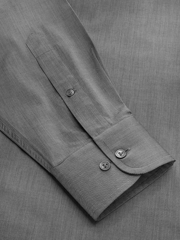 Fine Twill Dark Grey Solid Full Sleeve Single Cuff Classic Fit Classic Formal Super Fine Cotton Shirt