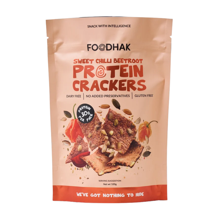 Foodhak Sweet Chilli Beetroot Protein Crackers 100g
