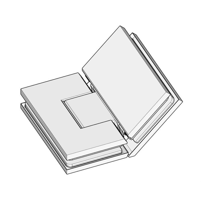 Forge Forge Frameless Shower Hinge Heavy Duty Adjustable Glass to Glass 135 Degrees - Dark Antique Brass - Image 1