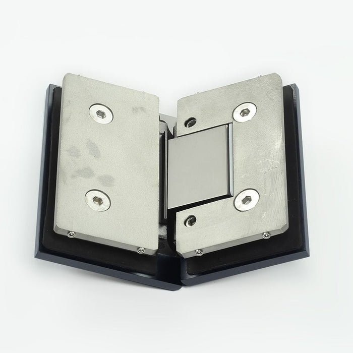 Forge Frameless Shower Hinge Heavy Duty Adjustable Glass to Glass 135 Degrees - Gunmetal Grey - Image 3