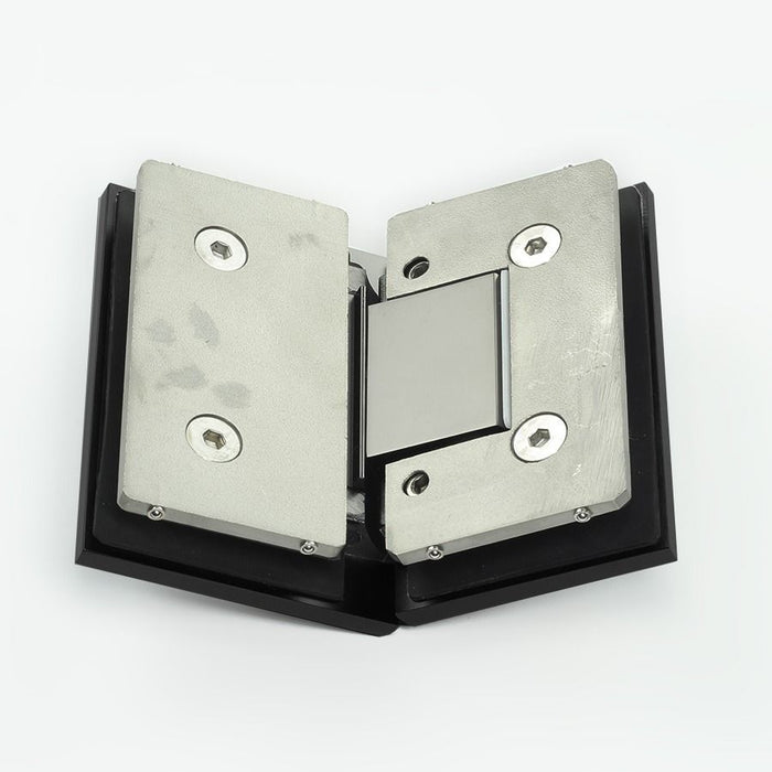 Forge Frameless Shower Hinge Heavy Duty Adjustable Glass to Glass 135 Degrees - Black - Image 3